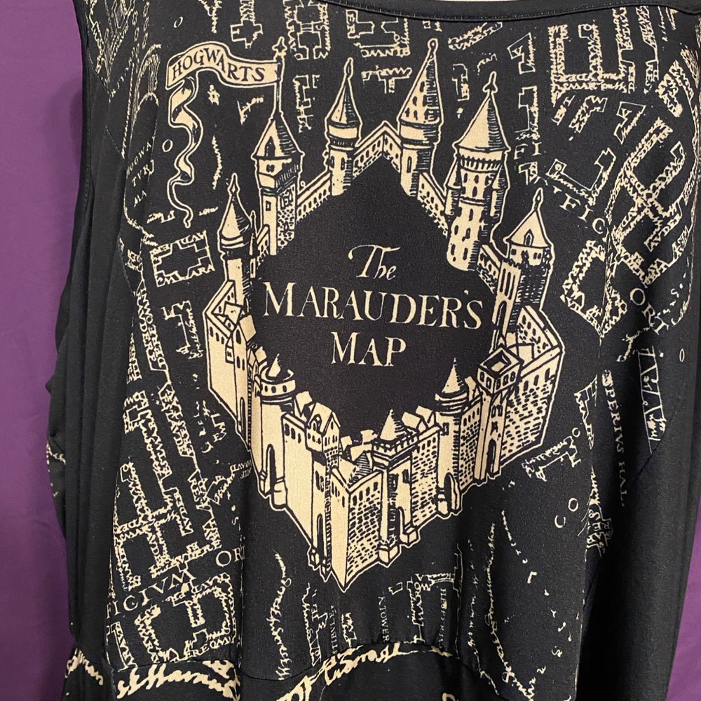 Hot Topic Harry Potter Black Marauder's Map Tank Dress. Size 4-5X. - Picture 5 of 6